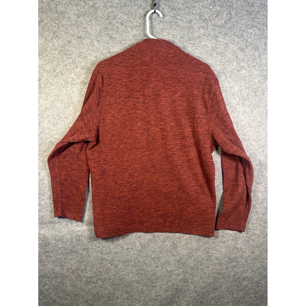 Eddie Bauer Mens Quarter Zip Pullover Fleece Rust Red Space Dye Large EM31LK119P - Picture 8 of 9